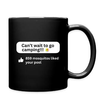 Camping Camper Moskito Like Daumen hoch Lustig Fun - Tasse einfarbig - Schwarz - Rechts
