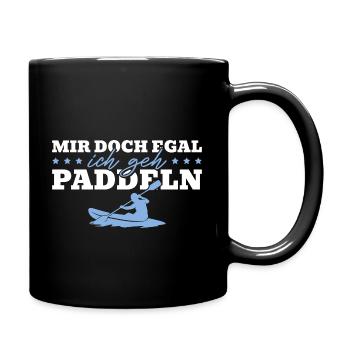Kajak Mir egal Ich geh Paddeln - Tasse einfarbig - Schwarz - Rechts