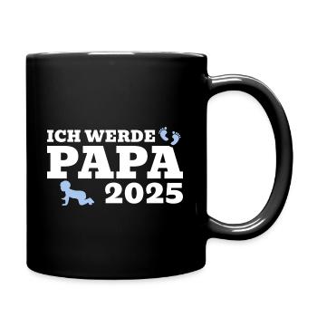 Ich werde Papa 2025 - Tasse einfarbig - Schwarz - Rechts