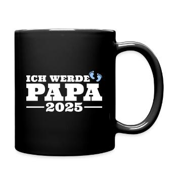 Ich werde Papa 2025 - Tasse einfarbig - Schwarz - Rechts