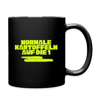 Normale Kartoffeln auf die 1 - Tasse einfarbig - Schwarz - Rechts
