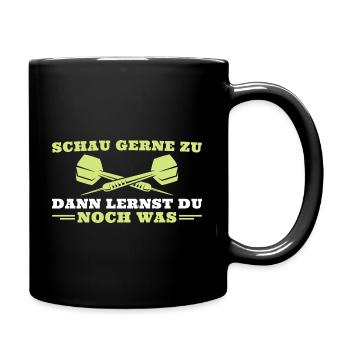 Dart Schau Gerne Zu Dartspieler - Tasse einfarbig - Schwarz - Rechts