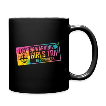 Attention Girls Trip en cours - Mug uni - noir - Droite