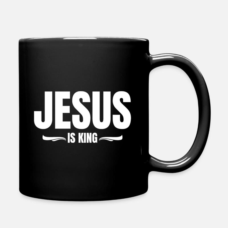 JESUS IST KÖNIG - Tasse einfarbig - Schwarz