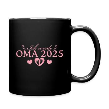 Ich werde Oma 2025 - Tasse einfarbig - Schwarz - Rechts