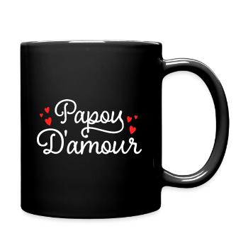 Papou Amour Fête Des Pères Cadeau Papa - Mug uni - noir - Droite