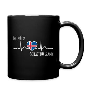 Mon cœur bat pour l’Islande la Scandinavie - Mug uni - noir - Droite