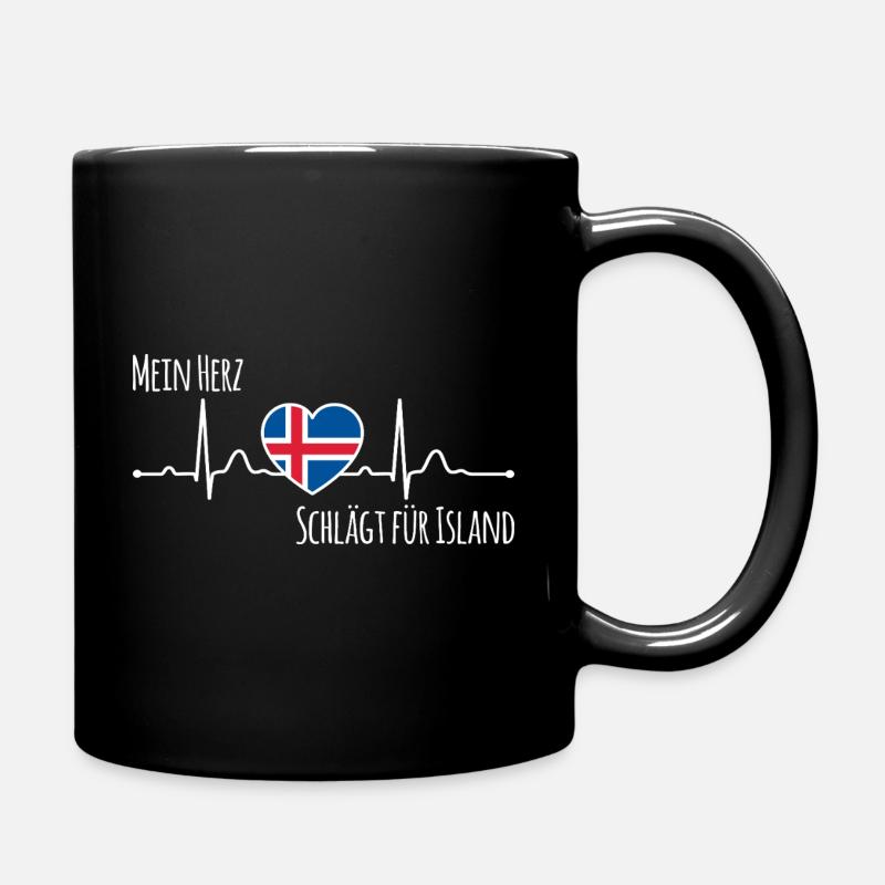 Mon cœur bat pour l’Islande la Scandinavie - Mug uni - noir