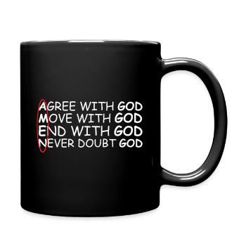 Amen | Gott, Glauben, Kirche, beten, Gottesdienst - Tasse einfarbig - Schwarz - Rechts