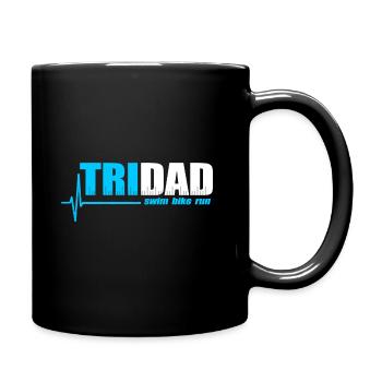 Triathlon Dad Sportler Vater Shirt - Tasse einfarbig - Schwarz - Rechts