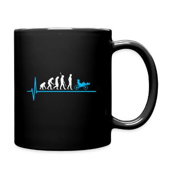 Evolution Liegerad Radfahrer - Tasse einfarbig - Schwarz - Rechts