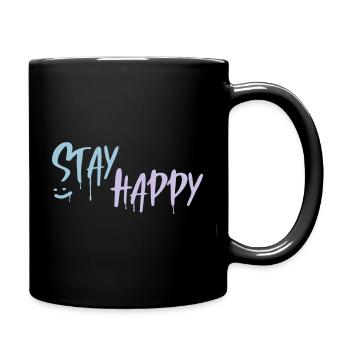 STAY HAPPY - Full Colour Mug - black - Right