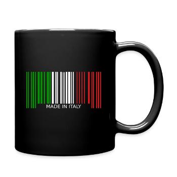 Italy Made in Italy Barcode Flag for Italians - Full Colour Mug - black - Right