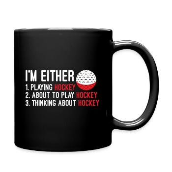 Jouer au hockey - Mug uni - noir - Droite