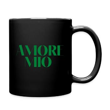 AMORE MIO MY LOVE green gift quote idea - Full Colour Mug - black - Right