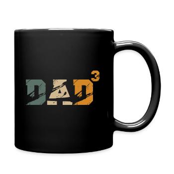 Dad Dad 3 0 Third Triples Child Baby Retro - Full Colour Mug - black - Right