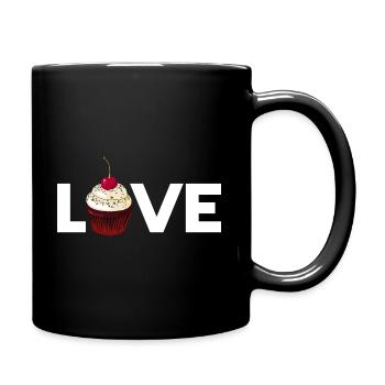 Cake Love Baker Pastry Cupcake Quote - Full Colour Mug - black - Right