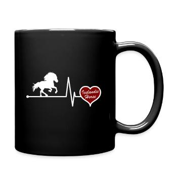 Islandpferd Tölt Herzschlag Geschenk Idee - Tasse einfarbig - Schwarz - Rechts