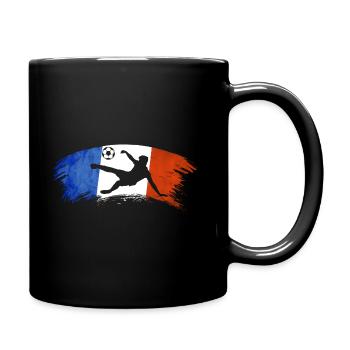 football France bleu blanc rouge foot - Mug uni - noir - Droite