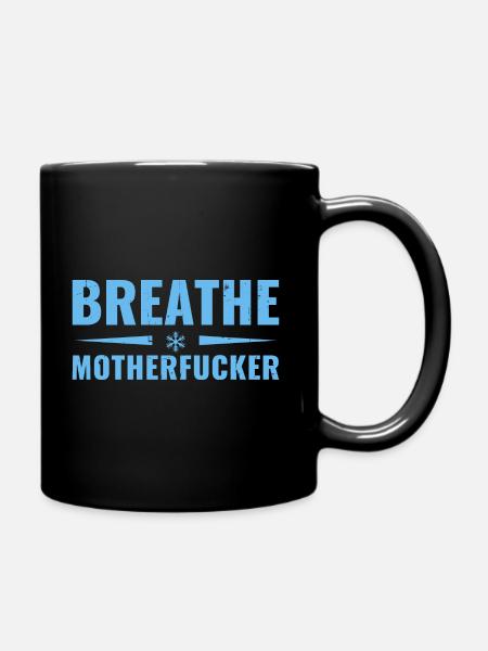 Eisbaden Atmen Atemübungen Breathe Yoga - Tasse einfarbig - Schwarz