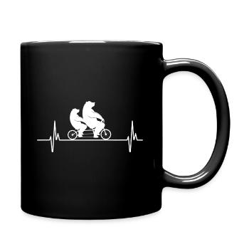 Tandem Bears Bike Tour Heartbeat Bike - Full Colour Mug - black - Right