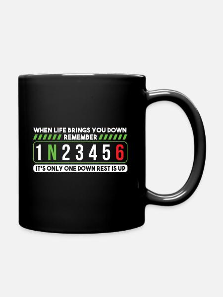 When Life Brings You Down It's Only One Down - Full Colour Mug - black