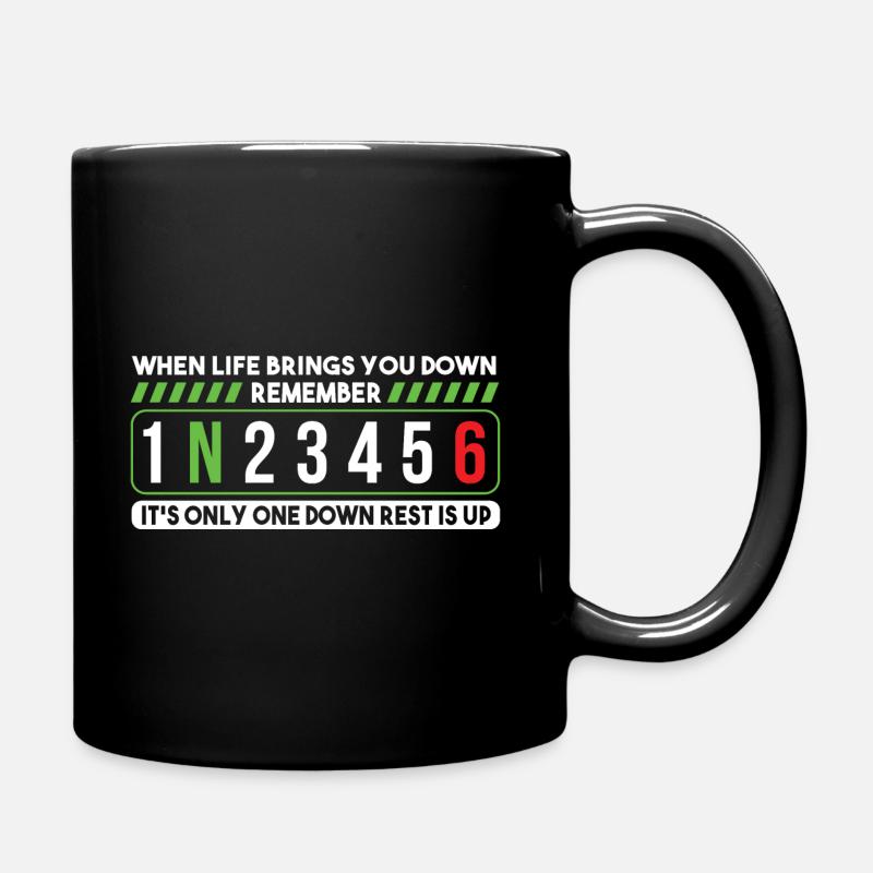 Quand la vie vous fait tomber, ce n’est qu’un seul vers le bas - Mug uni - noir