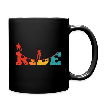 Vintage Skateboard Skateboarding Ride - Full Colour Mug - black - Right