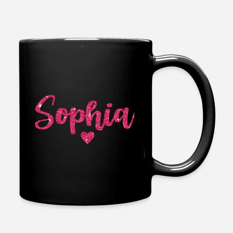 Sophia Herz Pink - Tasse einfarbig - Schwarz