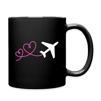 Flyers with a heart Flying Travel Holiday Airplane - Full Colour Mug - black - Right