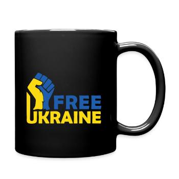 Free Ukraine - Tasse einfarbig - Schwarz - Rechts