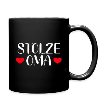 Stolze Oma - Tasse einfarbig - Schwarz - Rechts