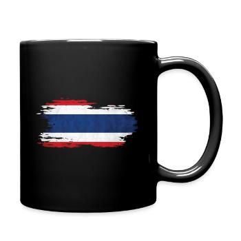 Thailand - Nationalfahne, Pinseleffekt - Tasse einfarbig - Schwarz - Rechts