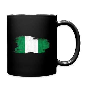 Nigeria - National Flag, Brush Effect - Full Colour Mug - black - Right