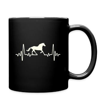 Heartbeat Horses Horses Galloping Riding Rider - Full Colour Mug - black - Right