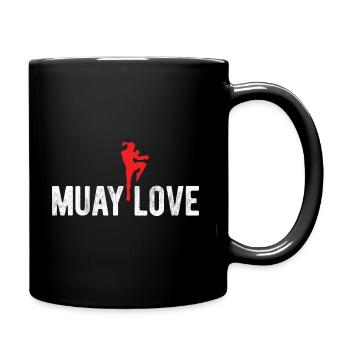 Thaiboxen Muay Thai - Tasse einfarbig - Schwarz - Rechts
