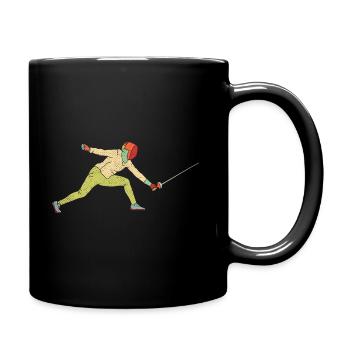 Fechten - Tasse einfarbig - Schwarz - Rechts