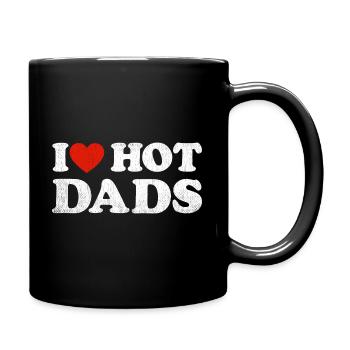 I Heart Hot Dads Outfit Y2K Adult Humor I Love - Full Colour Mug - black - Right