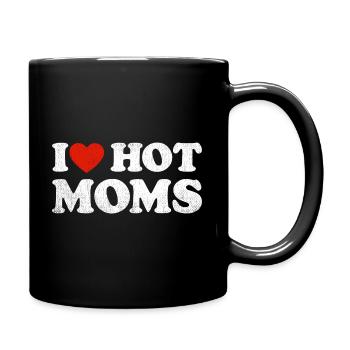 I Heart Hot Moms Y2K Adult Humor Distressed I - Mug uni - noir - Droite