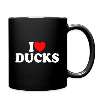 I love ducks - I love ducks - Full Colour Mug - black - Right