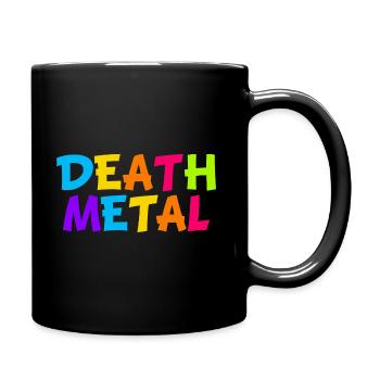 Lustige Death Metal Regenbogenfarben Metalhead - Tasse einfarbig - Schwarz - Rechts