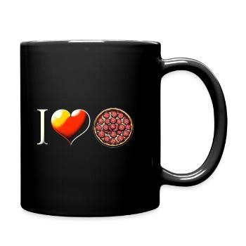 Pizza - Tasse einfarbig - Schwarz - Rechts