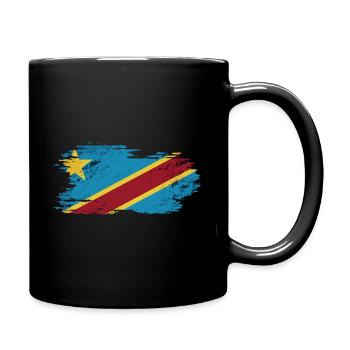 Kongo - Nationalfahne, Pinseleffekt - Tasse einfarbig - Schwarz - Rechts