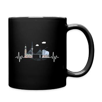 Hamburg Skyline Heartbeat Hamburg Elbe North - Full Colour Mug - black - Right