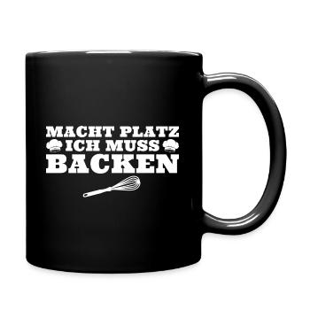 Backen Humor Konditor Bäckermeister - Tasse einfarbig - Schwarz - Rechts