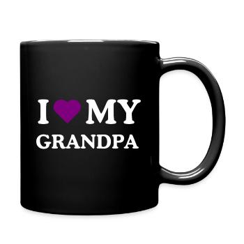 Ich liebe das lila Alzheimer-Bewusstsein meines Großvaters - Tasse einfarbig - Schwarz - Rechts
