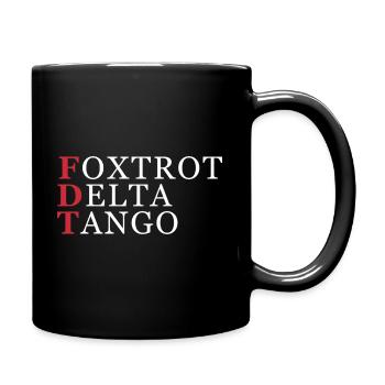 Foxtrot Delta Tango Millitary Alphabet - Full Colour Mug - black - Right