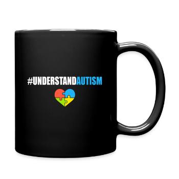 Understand Autism Hashtag - Full Colour Mug - black - Right