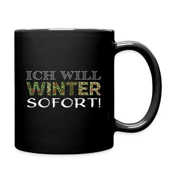 Jahreszeiten winter sofort ws - Tasse einfarbig - Schwarz - Rechts