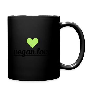 amour végétalien - Mug uni - noir - Droite